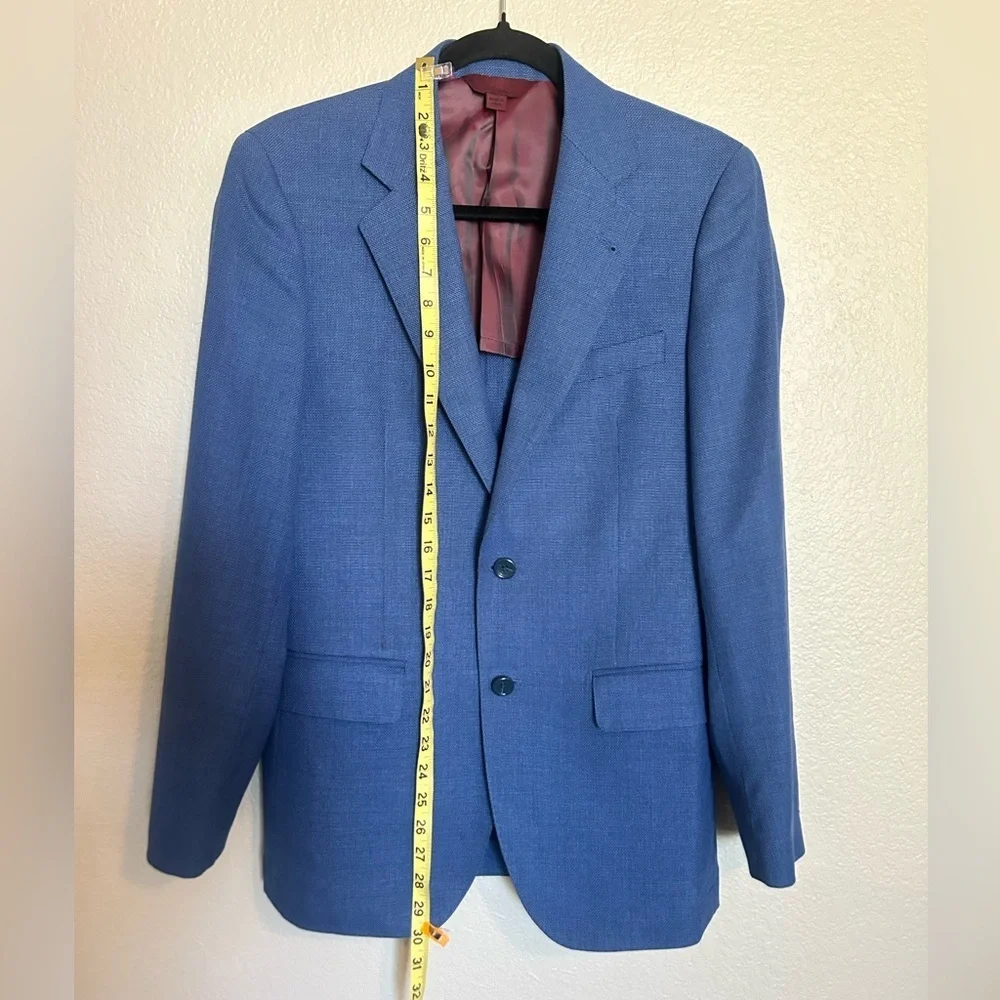 Trend Maxman Italian Drago Blue Wool Blazer -38R- Classic Tailored Jacket